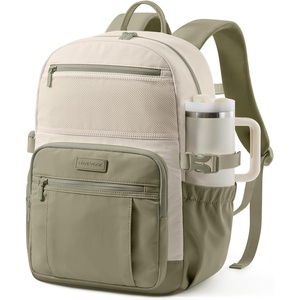 image:imageLOVEVOOK College Laptop Backpack for Women Work Computer Travel Backpack  Giant Tumbler Holder 156Inch Backpack with Laptop Compartment Padded Panel Chest BuckleCommuter Teacher Purse Bag BlackBeige  Been Green