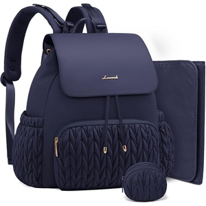 image:imageLOVEVOOK Diaper Bag Backpack Small Baby Bag Cute Baby Diaper Bag Stylish WaterResistant Travel Baby Bag for Mom Baby Backpack with Changing Pad Stroller Straps Black BeigeBlue