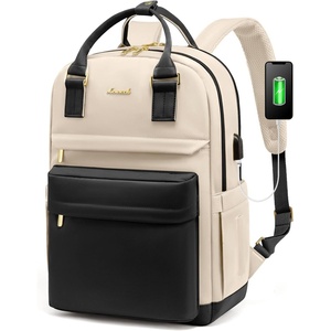 image:imageLOVEVOOK Laptop Backpack for Women 156 Inch Laptop Bag with USB Port Fashion Waterproof Backpacks Teacher Nurse Stylish Travel Bags Vintage Daypacks Bookbag for College School WorkBlack  Beige