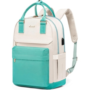 image:imageLOVEVOOK Laptop Backpack for Women 156 Inch Laptop Bag with USB Port Fashion Waterproof Backpacks Teacher Nurse Stylish Travel Bags Vintage Daypacks Bookbag for College School WorkLight Green  Beige