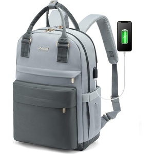 image:imageLOVEVOOK Laptop Backpack for Women 156 Inch Laptop Bag with USB Port Fashion Waterproof Backpacks Teacher Nurse Stylish Travel Bags Vintage Daypacks Bookbag for College School WorkDark Grey  Light Grey