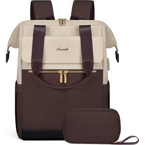 image:imageLOVEVOOK Laptop Backpack for Women 156 Inch Laptop Bag with USB Port Fashion Waterproof Backpacks Teacher Nurse Stylish Travel Bags Vintage Daypacks Bookbag for College School WorkApricot  Coffee