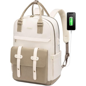 image:imageLOVEVOOK Laptop Backpack for Women 156 Inch Laptop Bag with USB Port Fashion Waterproof Backpacks Teacher Nurse Stylish Travel Bags Vintage Daypacks Bookbag for College School WorkZkhaki  Pinkish Beige