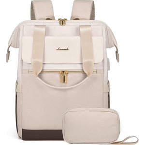 image:imageLOVEVOOK Laptop Backpack for Women 156 Inch Laptop Bag with USB Port Fashion Waterproof Backpacks Teacher Nurse Stylish Travel Bags Vintage Daypacks Bookbag for College School WorkBeige  Nude