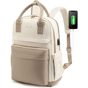 image:imageLOVEVOOK Laptop Backpack for Women 156 Inch Laptop Bag with USB Port Fashion Waterproof Backpacks Teacher Nurse Stylish Travel Bags Vintage Daypacks Bookbag for College School WorkKhaki  Pinkish Beige