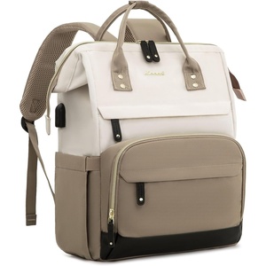 image:imageLOVEVOOK Laptop Backpack for Women 156 Inch Work Business Backpacks Purse With Large Capacity Waterproof Nurse Bag College Bookbag for School Waterproof Casual Daypack for TravelWhitekhaki