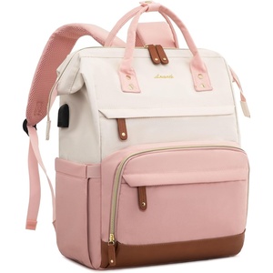 image:imageLOVEVOOK Laptop Backpack for Women 156 Inch Work Business Backpacks Purse With Large Capacity Waterproof Nurse Bag College Bookbag for School Waterproof Casual Daypack for TravelWhitepink