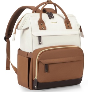 image:imageLOVEVOOK Laptop Backpack for Women 156 Inch Work Business Backpacks Purse With Large Capacity Waterproof Nurse Bag College Bookbag for School Waterproof Casual Daypack for TravelBeigebrown