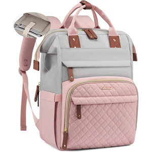 image:imageLOVEVOOK Laptop Backpack for Women 156 inch Waterproof Nurse Bag Teacher Work Backpack Purse for Women Travel Computer Backpack for College Office Business LadiesGrey Pink