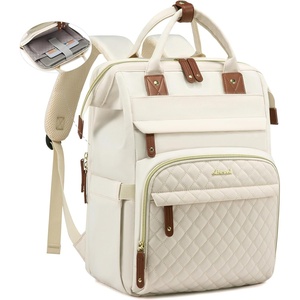image:imageLOVEVOOK Laptop Backpack for Women 156 inch Waterproof Nurse Bag Teacher Work Backpack Purse for Women Travel Computer Backpack for College Office Business LadiesCream