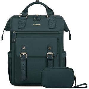 image:imageLOVEVOOK Laptop Backpack for Women Teacher Bag Work Backpack Purse Laptop Computer Back Pack Business Travel Backpack Nursing College Book bag 156inch BlackBeigeBrownDark Greendark Green