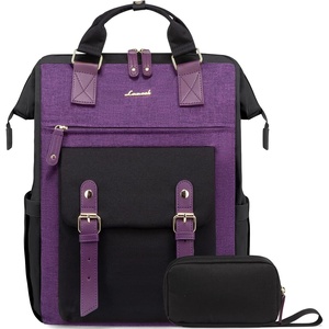 image:imageLOVEVOOK Laptop Backpack for Women Teacher Bag Work Backpack Purse Laptop Computer Back Pack Business Travel Backpack Nursing College Book bag 156inch BlackBeigeBrownBlackpurplepurple