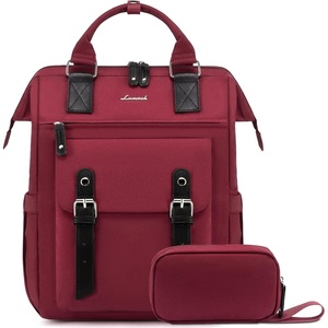 image:imageLOVEVOOK Laptop Backpack for Women Teacher Bag Work Backpack Purse Laptop Computer Back Pack Business Travel Backpack Nursing College Book bag 156inch BlackBeigeBrownWine Redblack