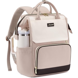 image:imageLOVEVOOK Laptop Backpack for Women with Giant Tumbler Holder Pocket for Travel Work Nurse TeacherBeige