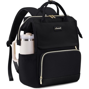 image:imageLOVEVOOK Laptop Backpack for Women with Giant Tumbler Holder Pocket for Travel Work Nurse TeacherBlack
