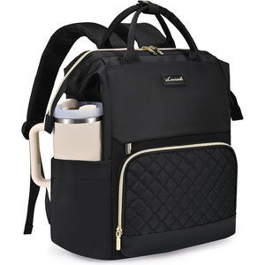 image:imageLOVEVOOK Laptop Backpack for Women with Giant Tumbler Holder Pocket for Travel Work Nurse TeacherBlackdiamond Pattern