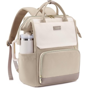 image:imageLOVEVOOK Laptop Backpack for Women with Giant Tumbler Holder Pocket for Travel Work Nurse TeacherKhaki Beige