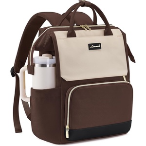 image:imageLOVEVOOK Laptop Backpack for Women with Giant Tumbler Holder Pocket for Travel Work Nurse TeacherKhaki Coffee