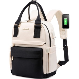 image:imageLOVEVOOK Mini Backpack for Women Girls Stylish Waterproof Backpack Purse with USB Port Cute Daypack for School Travel PartyBlack  Beige