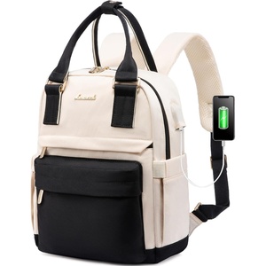 image:imageLOVEVOOK Mini Backpack for Women Girls Stylish Waterproof Backpack Purse with USB Port Cute Daypack for School Travel PartyBlack  Beige
