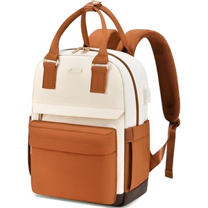 image:imageLOVEVOOK Mini Backpack for Women Girls Stylish Waterproof Backpack Purse with USB Port Cute Daypack for School Travel PartyBrown  Beige