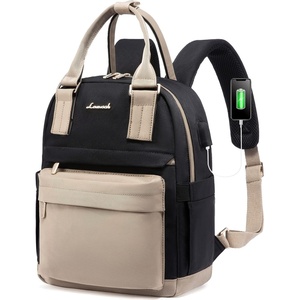 image:imageLOVEVOOK Mini Backpack for Women Girls Stylish Waterproof Backpack Purse with USB Port Cute Daypack for School Travel PartyKhaki  Black