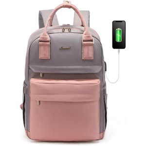 image:imageLOVEVOOK Mini Backpack for Women Girls Stylish Waterproof Backpack Purse with USB Port Cute Daypack for School Travel PartyPink  Grey