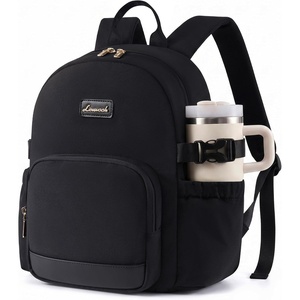 image:imageLOVEVOOK Upgrade Mini Backpack Purse for Women with Giant Tumbler Holder  Lightweight Small Backpack Women for Work Travel Park Cute WaterResistant Mini Backpack for Daily CollegeGift Beige BlackBlack