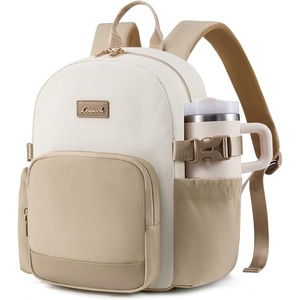 image:imageLOVEVOOK Upgrade Mini Backpack Purse for Women with Giant Tumbler Holder  Lightweight Small Backpack Women for Work Travel Park Cute WaterResistant Mini Backpack for Daily CollegeGift Beige BlackBeige Khaki